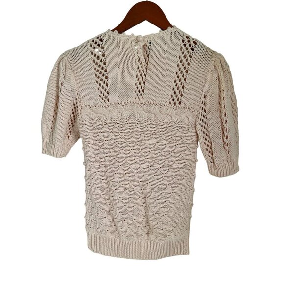 Vintage Neiman Marcus Needleworks Hand Knit Short Sleeve Sweater - Picture 7 of 8